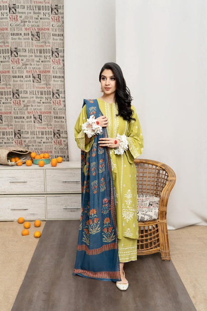 Urge D # 127 - 01 | 3PC Luxury Dhanak |  Wool Shawl