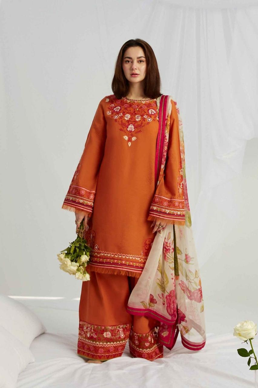 Coco By Zara Shahjahan D # 125 - 01 | 3PC Luxury Dhanak | Wool Shawl