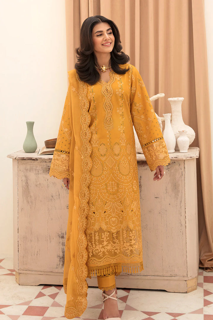 Afrozeh D # 324 - 01 | 3PC Luxury Lawn | Bamber Chiffon Embroidered Duppata