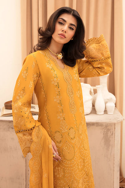 Afrozeh D # 324 - 01 | 3PC Luxury Lawn | Bamber Chiffon Embroidered Duppata