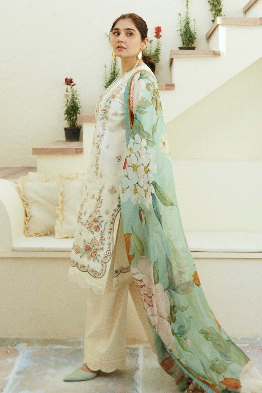 Coco By Zara Shahjahan D # 264 - 01 | 3PC Luxury Lawn | Diamond Print duppata