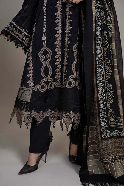 Maria B D # 29-01 | 3pc Dhanak Embroidered Shirt With Printed Wool Shawl