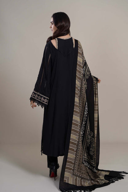 Maria B D # 29-01 | 3pc Dhanak Embroidered Shirt With Printed Wool Shawl