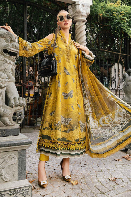 Maria B D # 215 - 01 | 3pc Luxury Karandi | Karandi Printed Shawl