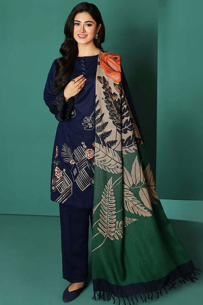 Nishat D # 234 - 01 | 3pc Luxury Dhanak | Wool Print Shawl