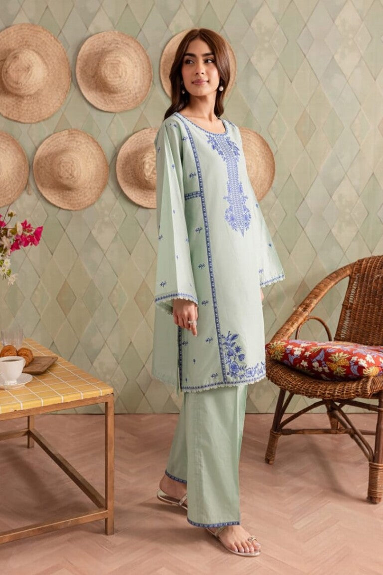 Jamiz D # 240 - 01 | 2pc Luxury Dhanak Embroidered Shirt | Embroidered Trouser