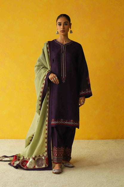 Coco By Zara Shahjahan D # 153 - 01 | 3PC Luxury Dhanak | Embroidered Shawl