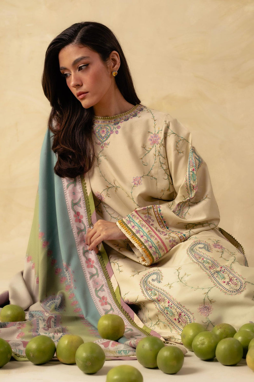 Zara Shahjahan D#29-02 | 3pc Dhanak with Digital Printed Wool Shawl