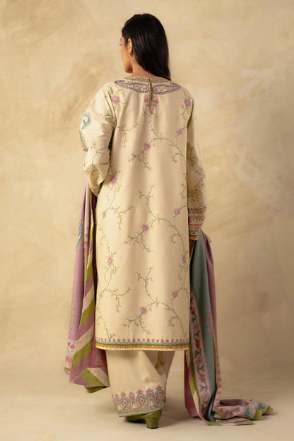 Zara Shahjahan D#29-02 | 3pc Dhanak with Digital Printed Wool Shawl