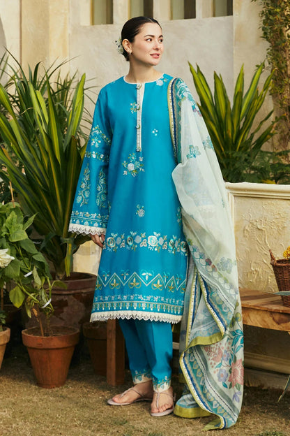 Coco By Zara Shahjahan D # 225 - 01 | 3PC Luxury Lawn | Diamond Print duppata