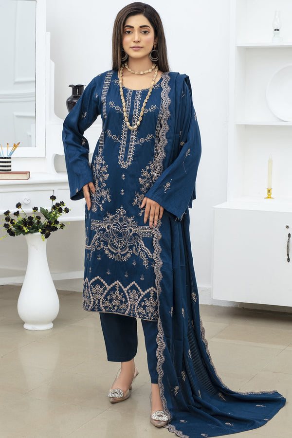 Brand Inn D # 163 - 01 | 3PC Luxury Viscous | Viscous Embroidered Shawl