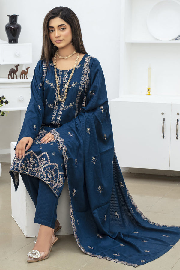 Brand Inn D # 163 - 01 | 3PC Luxury Viscous | Viscous Embroidered Shawl