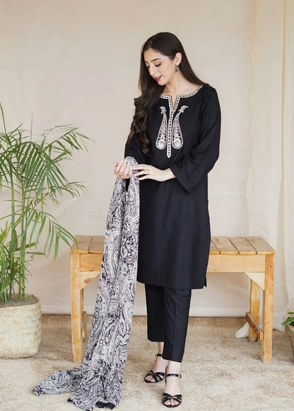 Aisling D # 224 - 01 | 3pc Luxury Dhanak | Wool Print Shawl