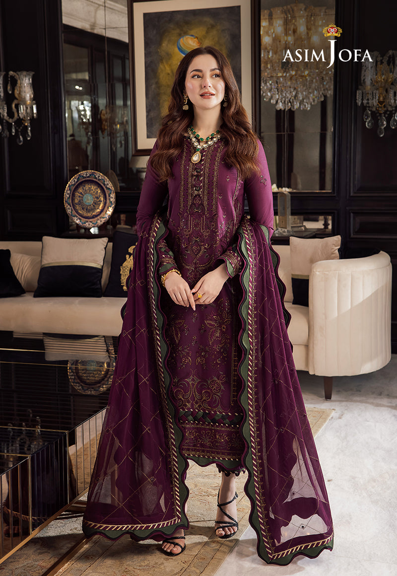 Asim Jofa D # 149 - 01 | 3PC Luxury Dhanak | Wool Shawl