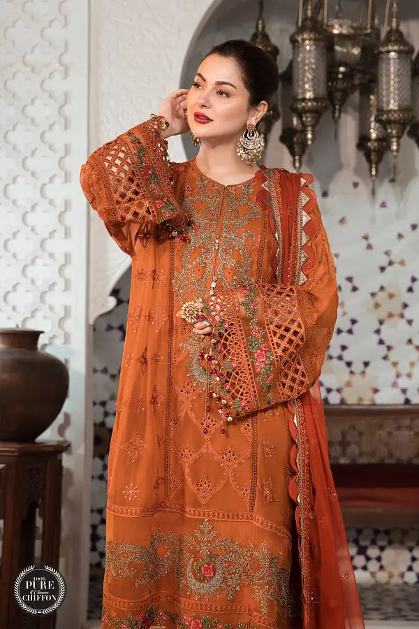 Maria B D # 232 - 01 | 3pc Luxury Dhanak | Dhanak Embroidered Shawl