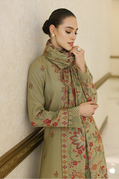 Bareeze B D # 192 -01 | 3pc Dhanak With Dhanak Embroidered Heavy Shawl