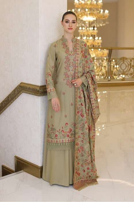 Bareeze B D # 192 -01 | 3pc Dhanak With Dhanak Embroidered Heavy Shawl