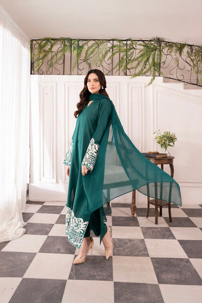 Asim Jofa D # 191 - 01 | 3PC Luxury Lawn | Bamber Chiffon Dupatta