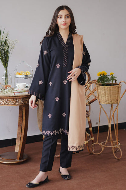 Aisling D # 22 - 02 | 3pc Dhanak with Embroidered Dhanak Dupatta