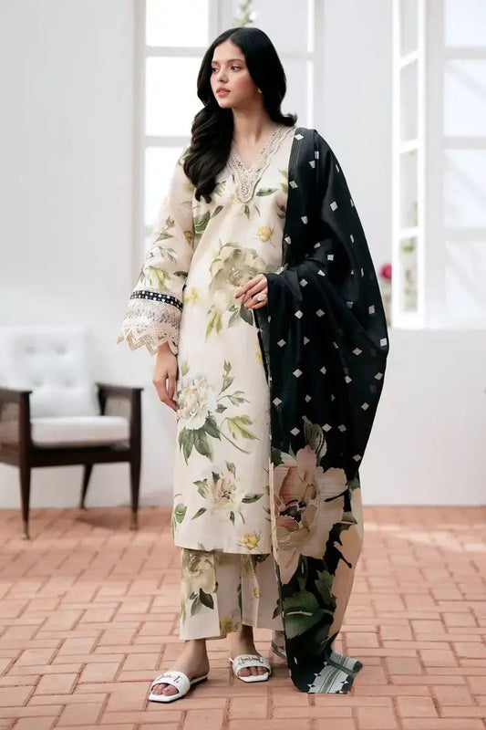 Baroque D # 361 - 01 | 3PC Lawn | Voil Printed Dupatta