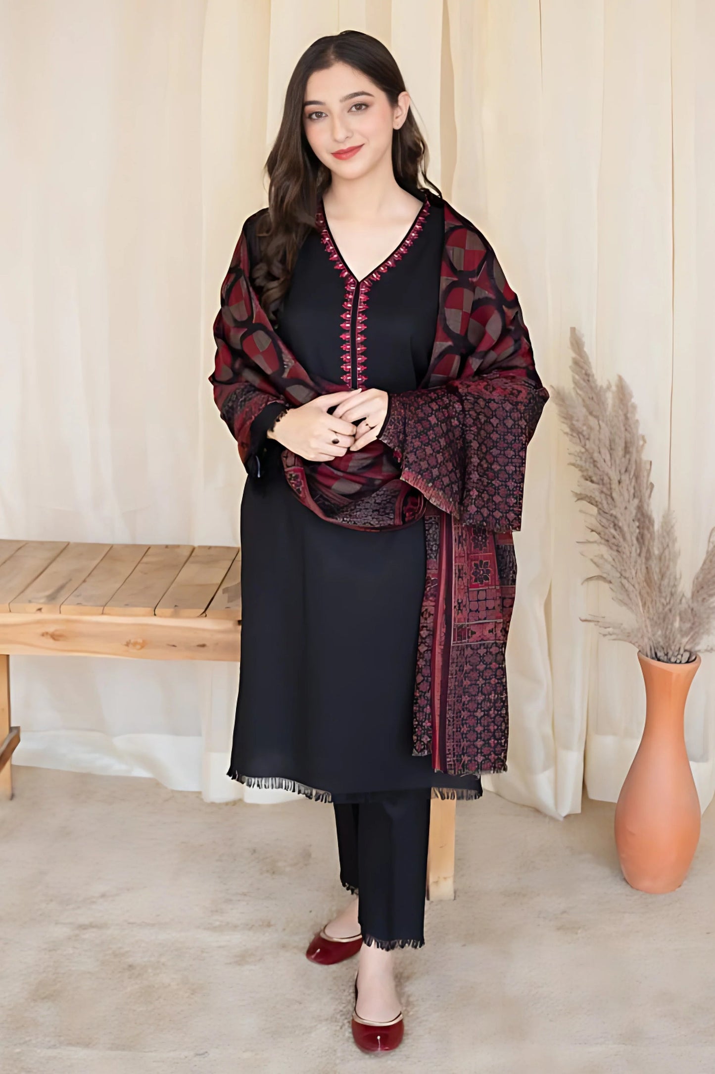 Aisling D # 22 - 11 | 3pc Dhanak with Printed Shawl