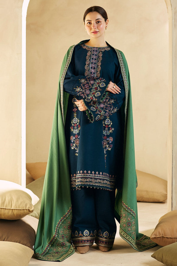 Zara Shahjahan D#26-01 | 3pc Dhanak with Embriodered Dhanak Shawl